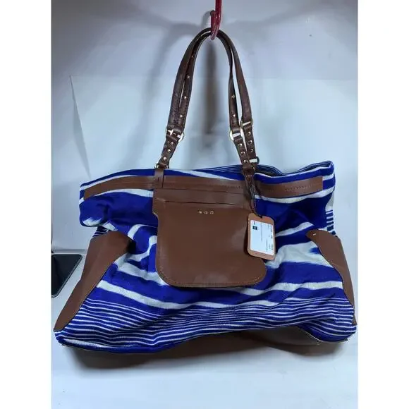 Missoni Fiammato Blue Striped Bag NWT - Picture 5 of 10